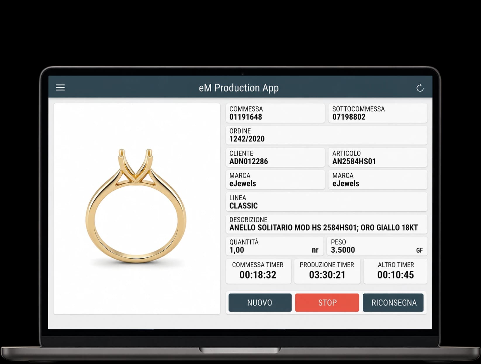 Logiciel MES pour la production joaillière