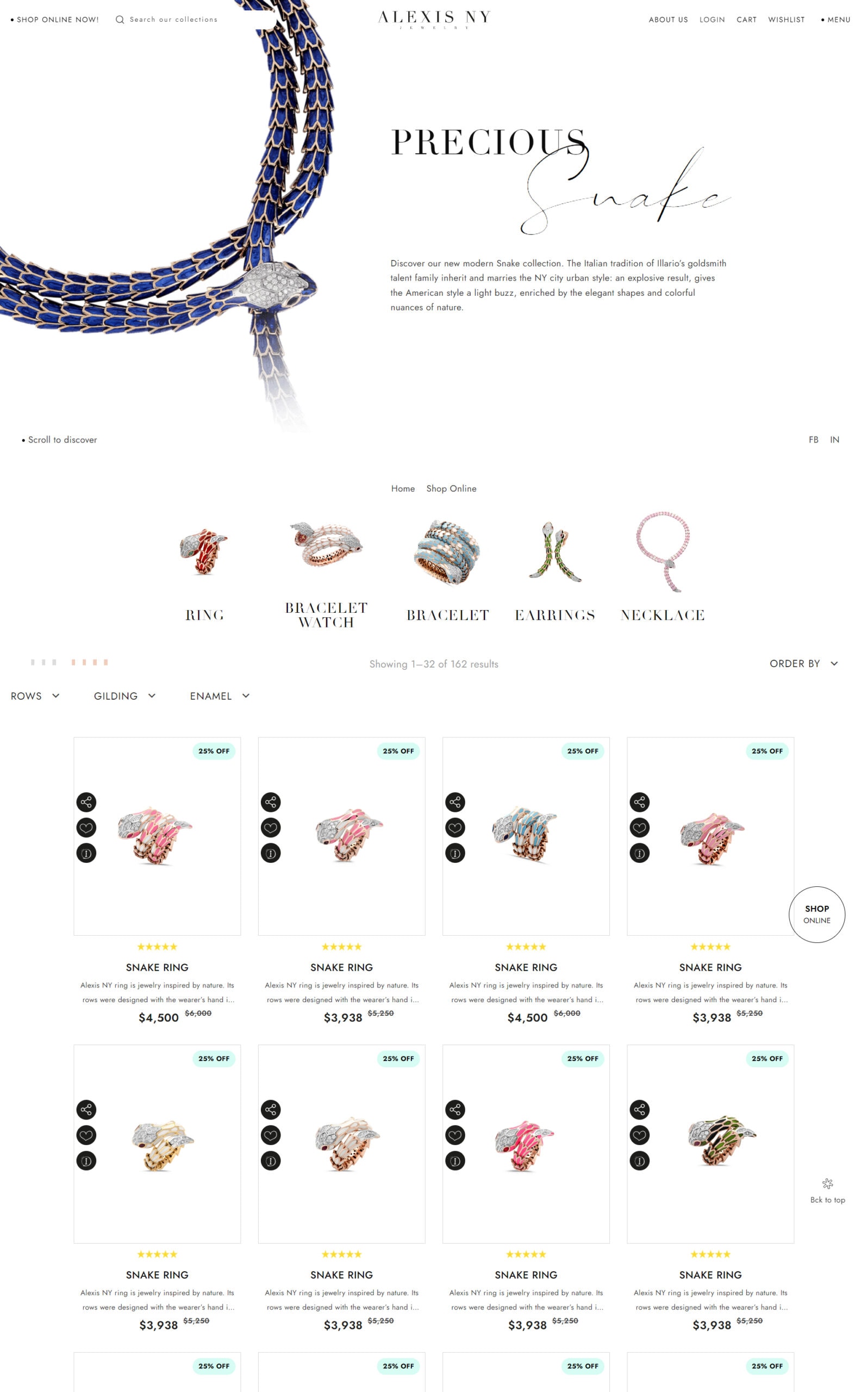 Site e-commerce Alexis NY — 2