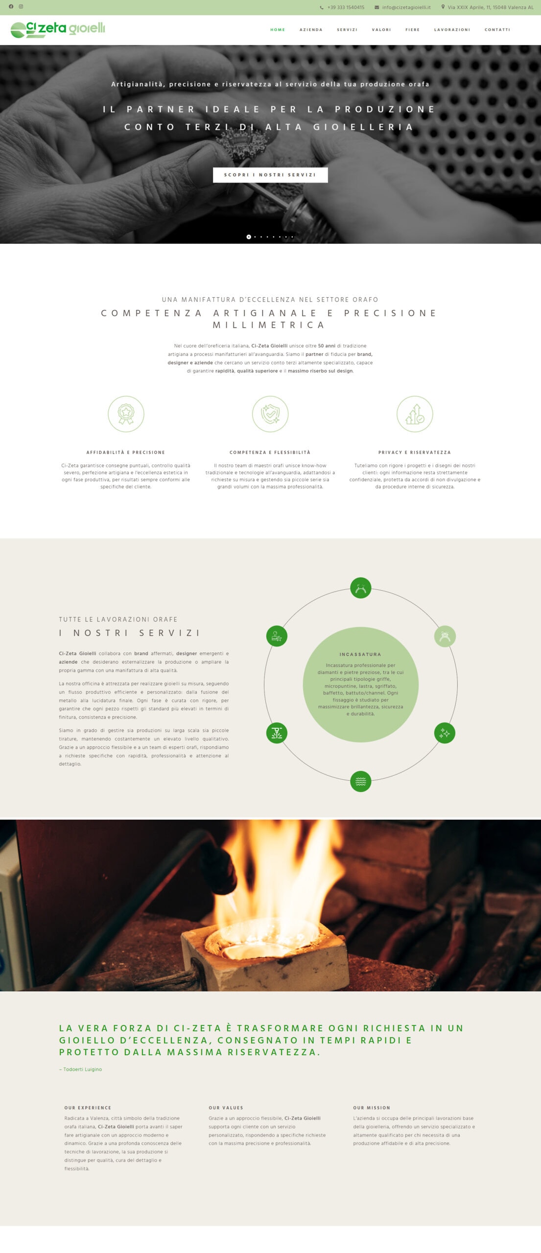 Sitio web de una página de Ci-Zeta — 2