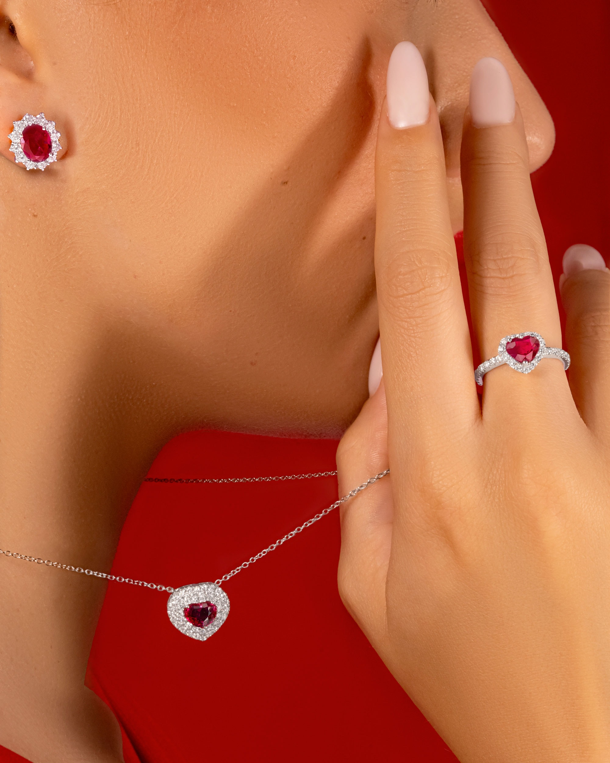 Diamonds&Co Shooting-Schmuck, rotes Farbkonzept – 4