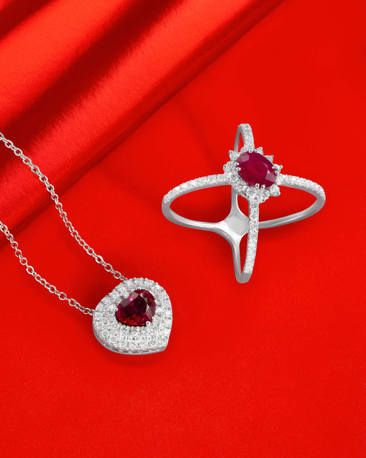 Diamonds&Co Shooting-Schmuck, rotes Farbkonzept – 6