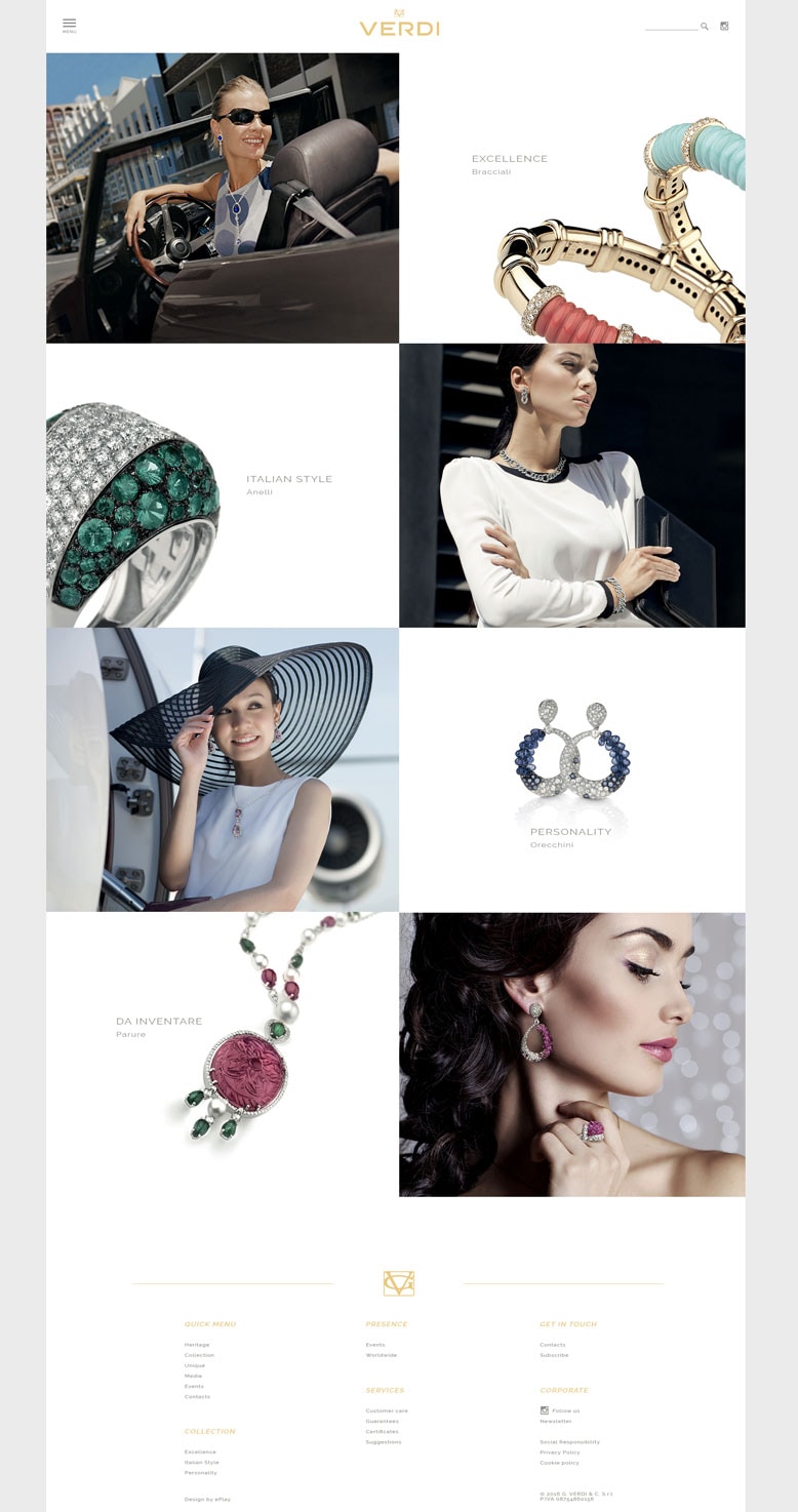 Sitio web de Verdi Gioielli — 3