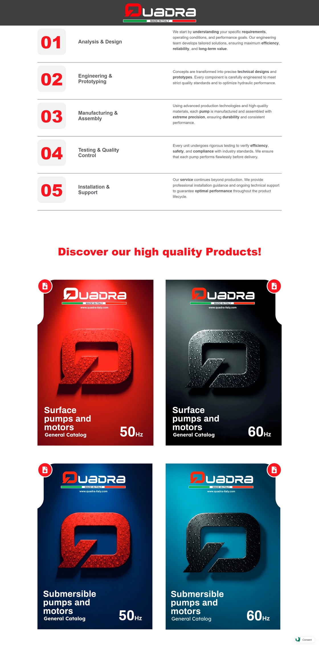 Quadra einseitige Website – 3