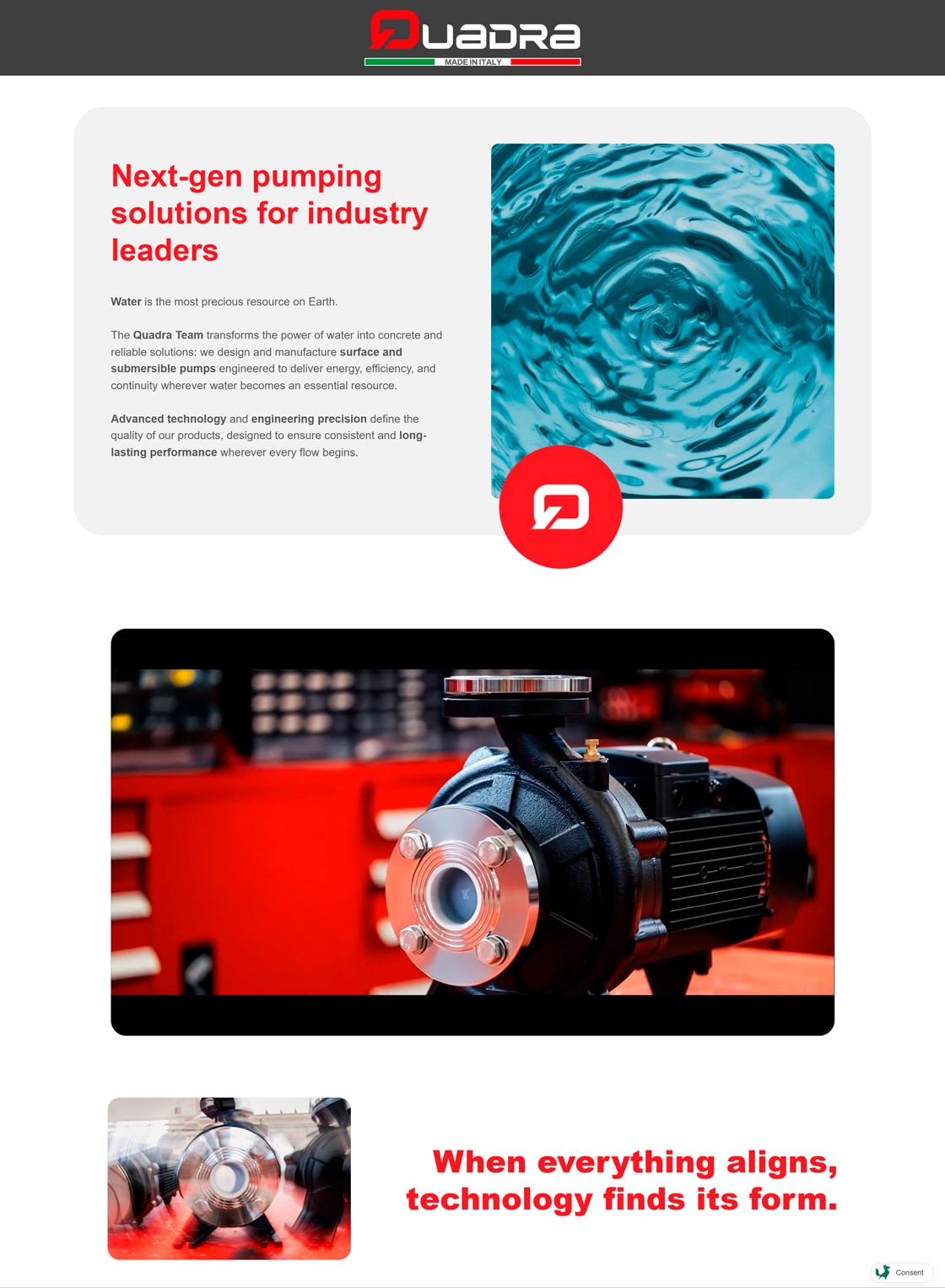Quadra einseitige Website – 2